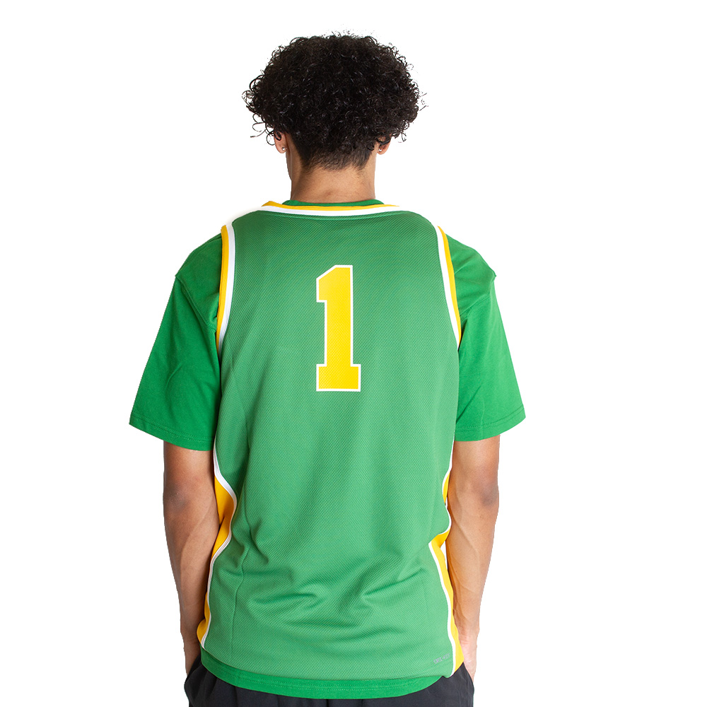 Arched Oregon, Nike, Green, Jerseys, Polyester, Men, Basketball, Replica, #1, 795847